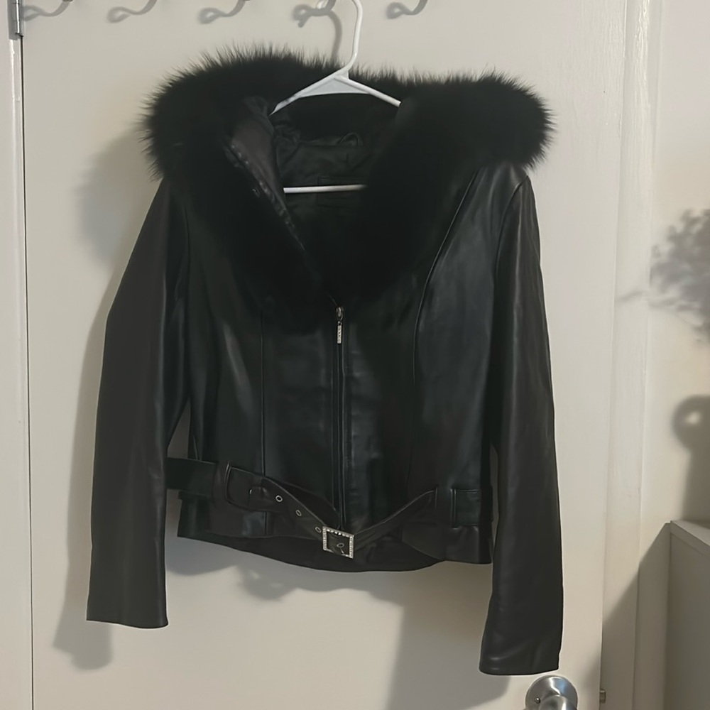 Leather jacket.